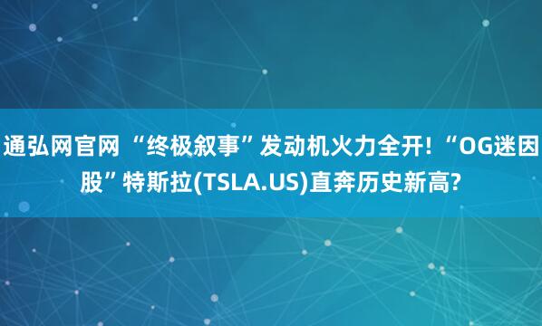 通弘网官网 “终极叙事”发动机火力全开! “OG迷因股”特斯拉(TSLA.US)直奔历史新高?